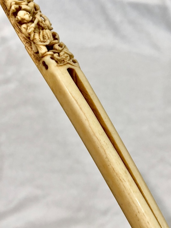 Antique Chinese Ming Dynasty Carved Bone Hairpin Ornament Wedding Accessory